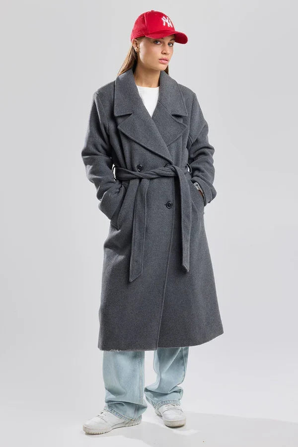Remy Long Elegant Belted Jacket